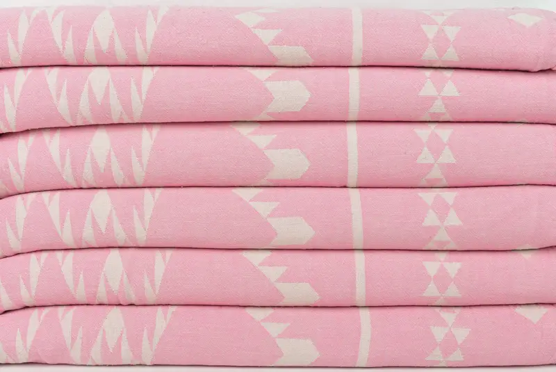 Custom Blanket, Xmas Gifts, Custom Shower Curtain, Bedspread, Wedding Hand Made Gift, Turkish Blanket, 70x60 Cotton Geometric Towel, Organic Throw - 2