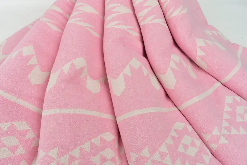 Custom Blanket, Xmas Gifts, Custom Shower Curtain, Bedspread, Wedding Hand Made Gift, Turkish Blanket, 70x60 Cotton Geometric Towel, Organic Throw - 5