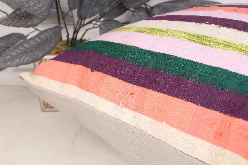 Turkish Kilim Pillow, Comfy Throw Pillow Case, 18x18 Pink Pillow Sham, Turkish Pillow, Interior Designer Pillow, Luxury Pillow Sham, Pillow - 7