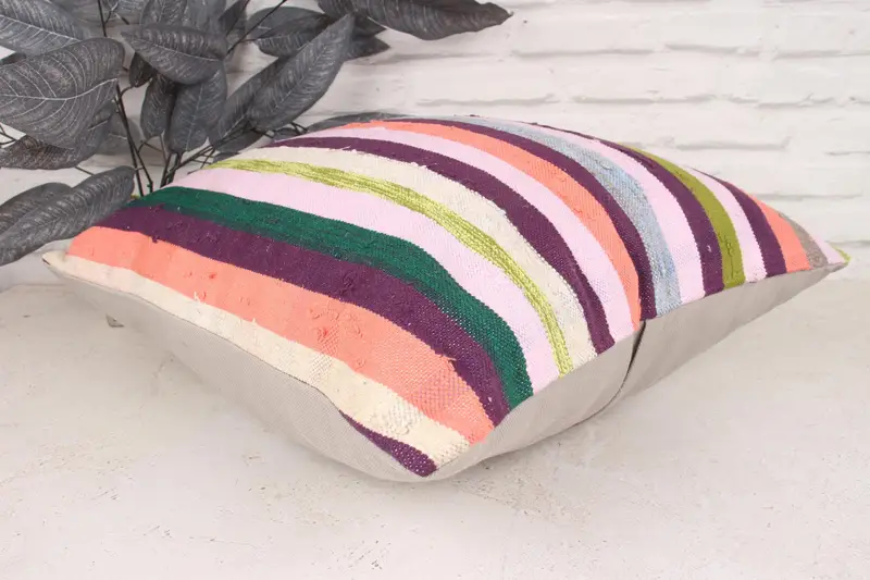 Turkish Kilim Pillow, Comfy Throw Pillow Case, 18x18 Pink Pillow Sham, Turkish Pillow, Interior Designer Pillow, Luxury Pillow Sham, Pillow - 6