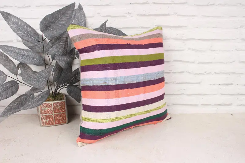 Turkish Kilim Pillow, Comfy Throw Pillow Case, 18x18 Pink Pillow Sham, Turkish Pillow, Interior Designer Pillow, Luxury Pillow Sham, Pillow - 3