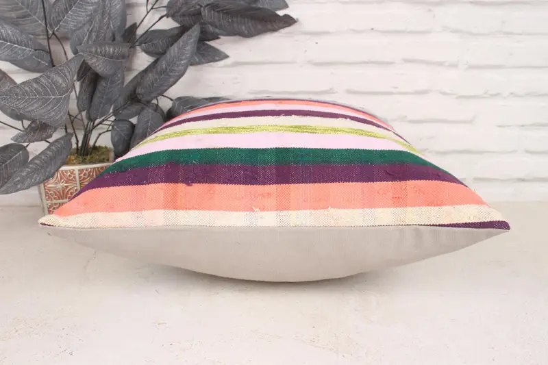 Turkish Kilim Pillow, Comfy Throw Pillow Case, 18x18 Pink Pillow Sham, Turkish Pillow, Interior Designer Pillow, Luxury Pillow Sham, Pillow - 5