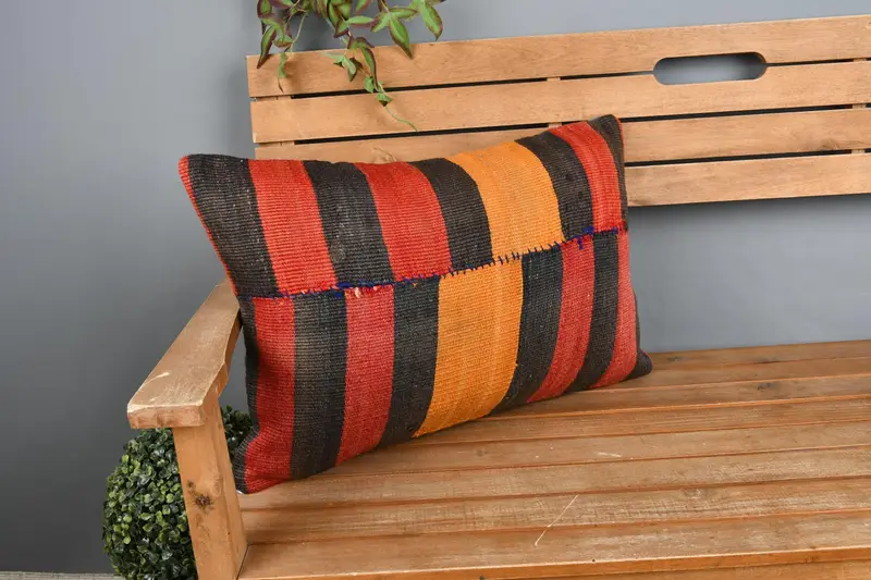 16x24 Red Cushion Cover, Pillow Cover, Turkish Rugs Cushion Cover, Home Decor Pillow, Boho Pillow Sham Cover, Vintage Pillow - 1