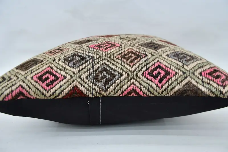 Sustainable Cushion Cover, 24x24 Beige Pillow Case, Pillow Cover, Vintage Kilim Throw Pillow, Sofa Cushion Case, Kilim Cushion Sham, Turkish Pillow - 6