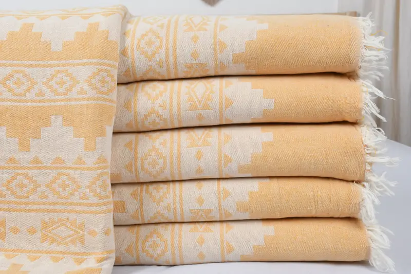 Personalized Gifts, Christmas Tablecloth, Gift For Wedding Day, 92x80 Cotton Kilim Towel, Boho Throw Blankets, Personalized Gift, Woven Blanket - 1