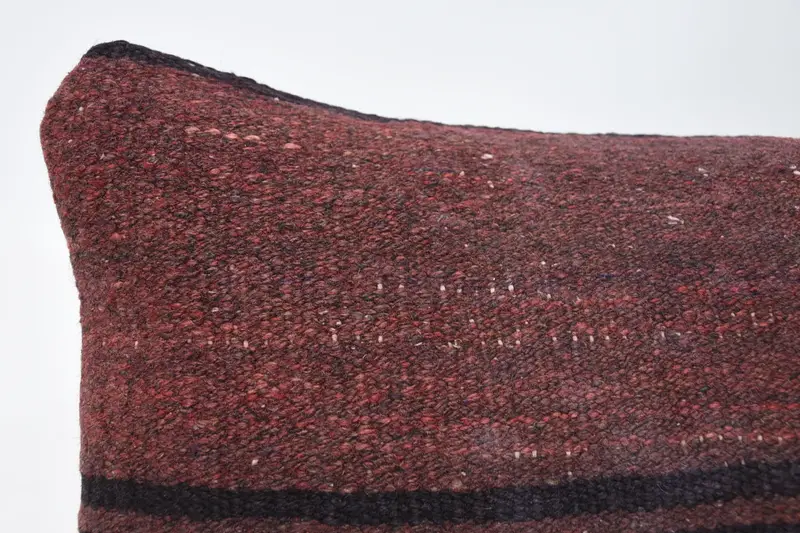 Pillow Cover, Vintage Kilim Pillow, Ethnical Kilim Rug Pillow, Interior Designer Pillow, Turkish Rugs Cushion Cover, 12x48 Red Pillow Sham - 2