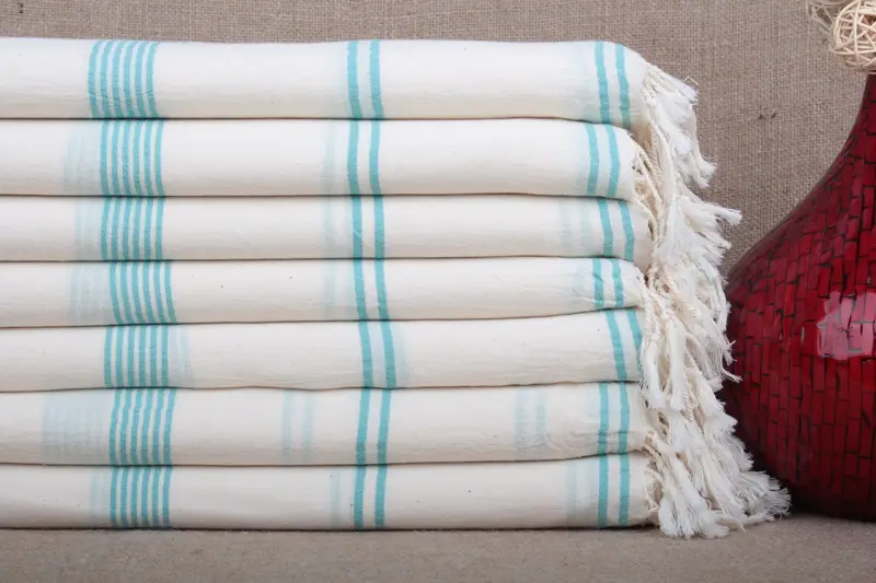 Toalla de playa de algodón turco, color menta oscuro, 36 x 71 pulgadas