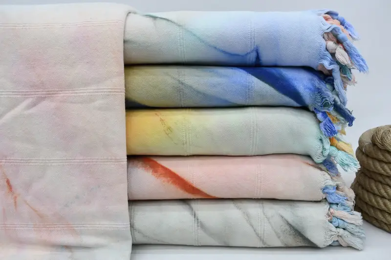 Bridal Shower Gift, 96x80 Cotton Striped Tie Dye Towel, Custom Wedding Gift From Bridesmaid, Custom Wedding Gifts, Gift For Her, Custom Blanket - 2