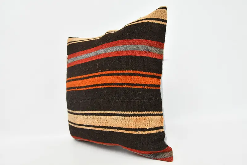 Pillow Case, Gift Pillow, 20x20 Brown Pillow Case, Throw Kilim Pillow, Ethnical Kilim Rug Pillow, Turkish Corner Pillow Cover, Couch Pillow Cover - 4
