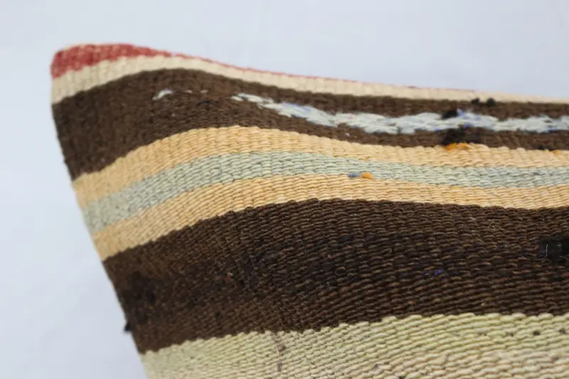 Kilim Pillow Cover, Aesthetic Pillow Sham, Turkish Kilim Pillow, Boho Pillow, Cushion, Lounge Throw Pillow Cover, 32x32 Brown Pillow Cover - 2