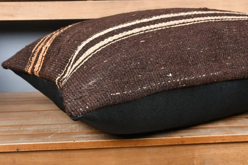 20x28 Brown Cushion Case, Cushion Cover, Christmas Cushion Case, Vintage Kilim Throw Pillow, Turkish Kilim Pillow, Boho Pillow Sham Cover - 4