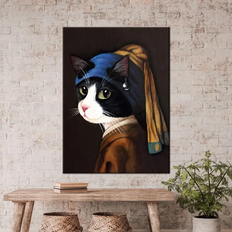 モダンな抽象猫愛好家キャンバスアート - プリントキャンバス