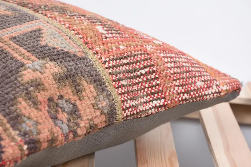 Pillow for Couch, 14x14 Brown Cushion Case, Throw Kilim Pillow, Bolster Pillow Sham, Cushion Cover, Gift Pillow, Neutral Throw Cushion Case - 7