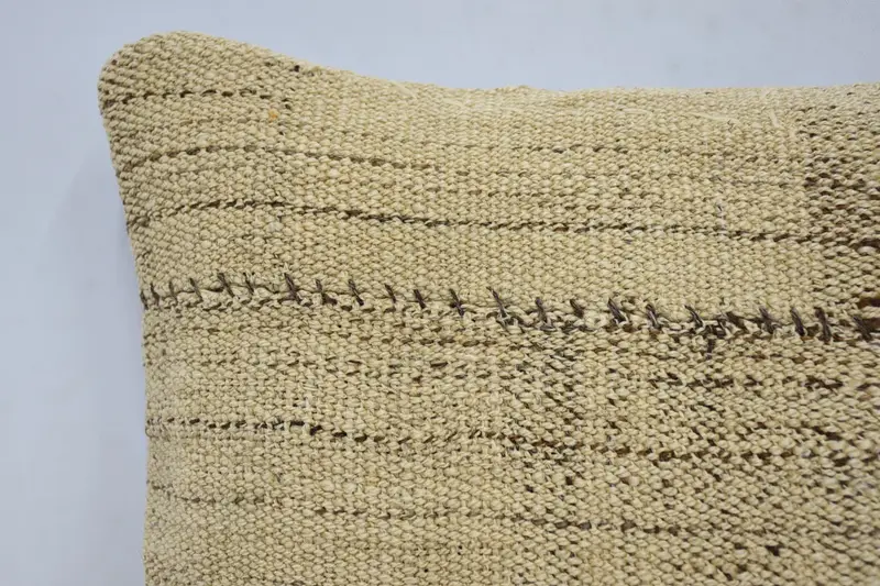 Boho Pillow Sham Cover, Pillow Case, Wool Kilim Pillow Pillow Case, Boho Pillow, 14x14 Beige Cushion Case, Vintage Kilim Pillow - 2