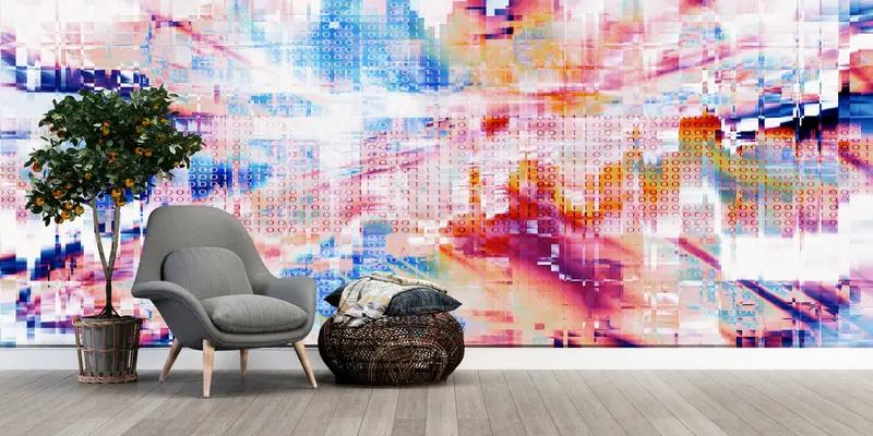 Çağdaş Baskılı Duvar Kağıdı: Sıfır Bir Sayılarla Canlı Ofis Özeti