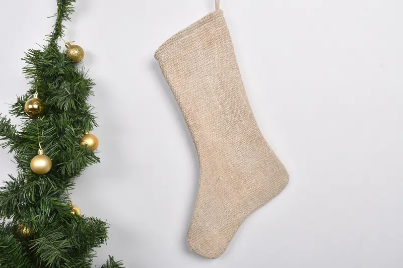 Patrón de adornos navideños, calcetín navideño de 7 pulgadas de ancho