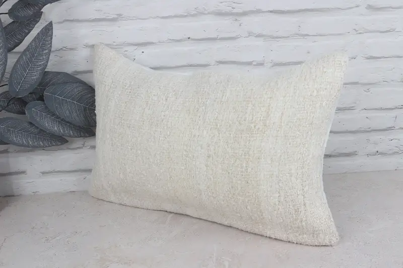12x20 White Pillow Cover, Vintage Throw Pillow Case, Pillow Cover, Vintage Cushion Case, Pillow for Sofa, Vintage Pillow, Kilim Pillow - 4