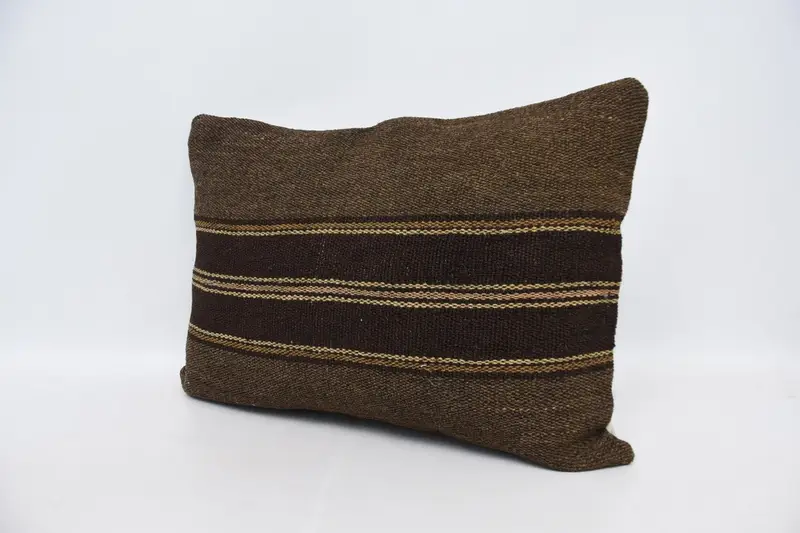 Cozy Throw Pillow Sham, 20x28 Brown Pillow, Pillow Sham, Turkish Kilim Pillow, Pillow for Couch, Antique Pillows, Office Chair Cushion Case - 4