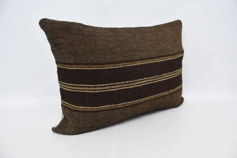 Cozy Throw Pillow Sham, 20x28 Brown Pillow, Pillow Sham, Turkish Kilim Pillow, Pillow for Couch, Antique Pillows, Office Chair Cushion Case - 3