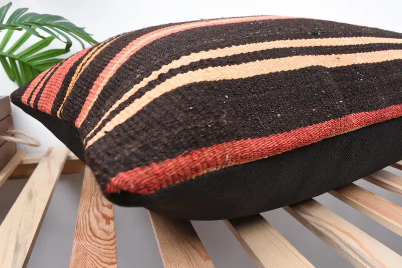 20x28 Brown Pillow Sham, Boho Pillow Sham Cover, Interior Designer Pillow, Decorative Pillow Sham, Cushion Case, Ethnical Kilim Rug Pillow - 6