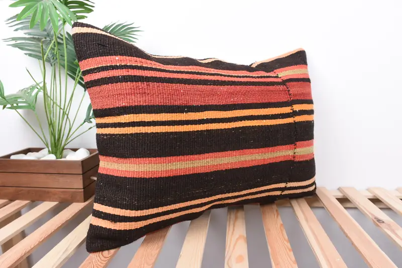 20x28 Brown Pillow Sham, Boho Pillow Sham Cover, Interior Designer Pillow, Decorative Pillow Sham, Cushion Case, Ethnical Kilim Rug Pillow - 4