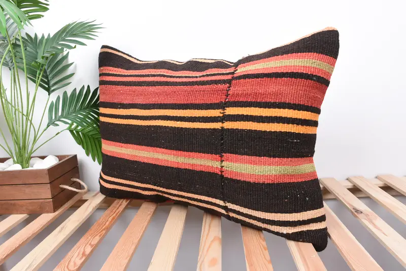 20x28 Brown Pillow Sham, Boho Pillow Sham Cover, Interior Designer Pillow, Decorative Pillow Sham, Cushion Case, Ethnical Kilim Rug Pillow - 5