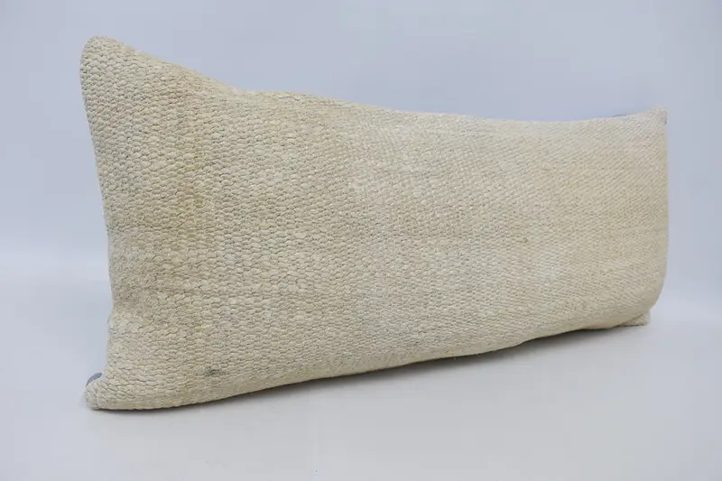 Pillow for Sofa, Turkish Pillow, Throw Kilim Pillow, Office Chair Cushion Case, 16x36 White Cushion Case, Cushion Cover, Couch Pillow - 3