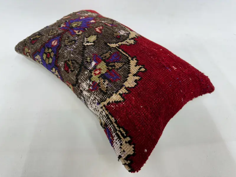 Kilim Cushion Sham, 12x20 Purple Cushion Case, Pillow Cover, Interior Designer Pillow, Turkish Corner Pillow Case, Turkish Kilim Pillow - 6