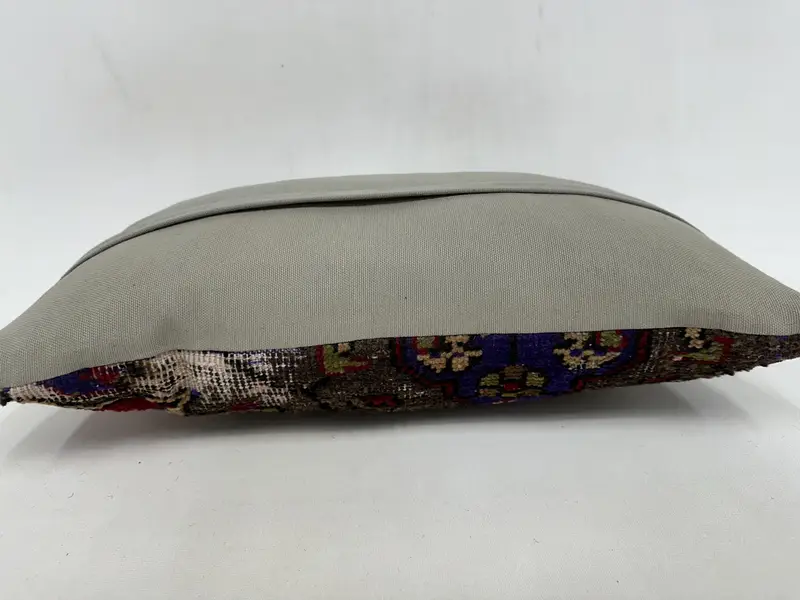 Kilim Cushion Sham, 12x20 Purple Cushion Case, Pillow Cover, Interior Designer Pillow, Turkish Corner Pillow Case, Turkish Kilim Pillow - 7