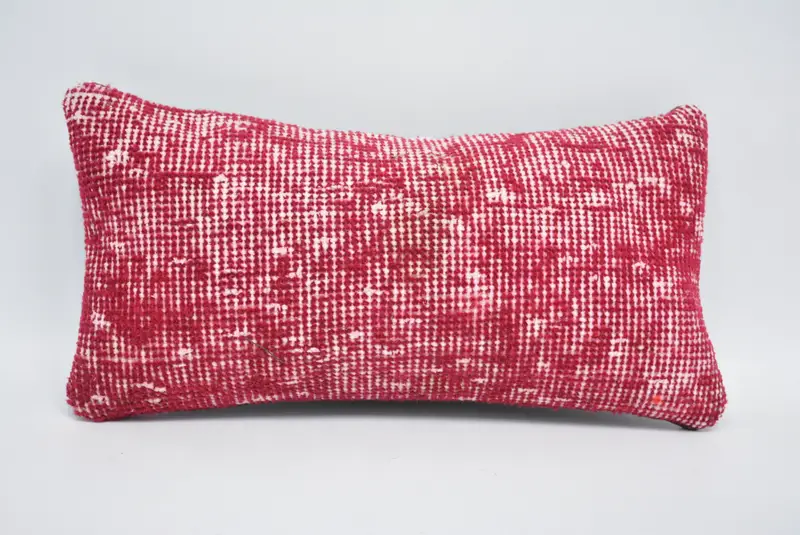Pillow, 8x16 Red Pillow Sham, Kilim Pillow Cover, Comfy Throw Pillow Sham, Home Decor Pillow, Vintage Pillow, Neutral Pillow Sham - 1