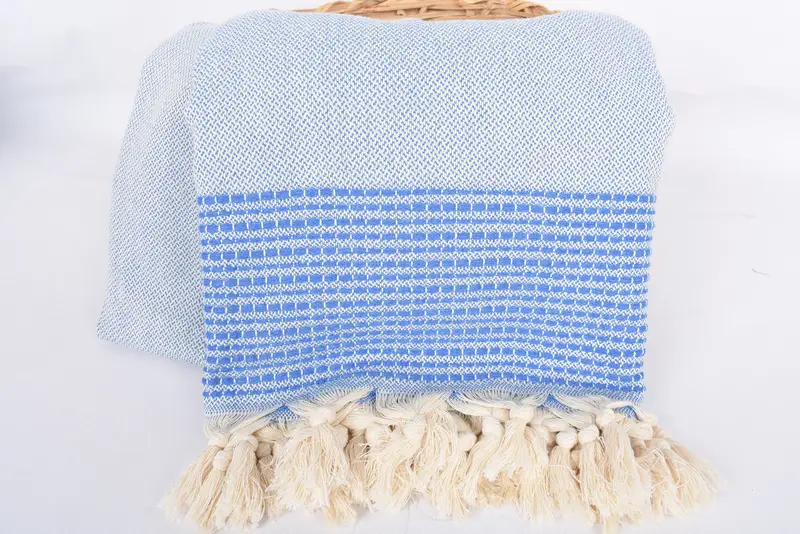 Christmas Tablecloth, Boho Throw Blankets, 96x92 Cotton Striped Towel, Monogram Blanket, Bridesmaid Gifts Personalized, Organic Throw, Tablecloth - 5