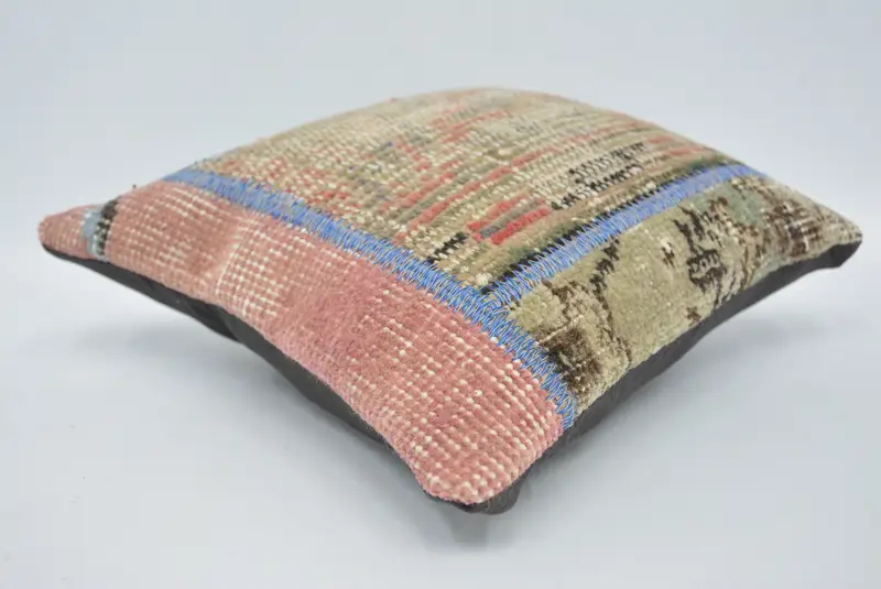 Boho Pillow Sham Cover, Antique Pillows, Kilim Pillow Cover, 12x12 Brown Pillow Sham, Aztec Cushion, Pillow Case, Aesthetic Pillow Case - 6