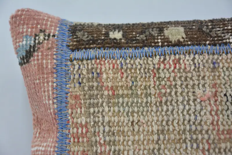 Boho Pillow Sham Cover, Antique Pillows, Kilim Pillow Cover, 12x12 Brown Pillow Sham, Aztec Cushion, Pillow Case, Aesthetic Pillow Case - 2