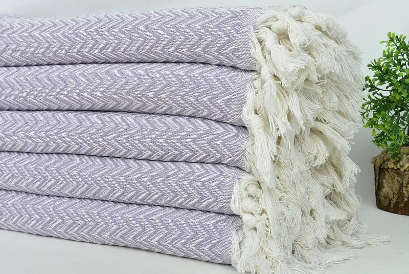 Turkish Blanket, Throw Blanket, Large Beach Towel Personalized, Personalized Gift For Him, Throw Blanket Couch, 76x64 Cotton Zig zag Towel - 3