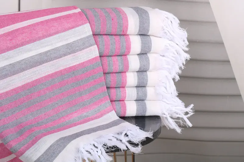 68x40 Cotton Striped Towel, Bachelorette Party Gift, Wedding Gift Ideas, Organic Turkish towel, Personalized Turkish Beach Towel, Bridesmaid Gifts - 1