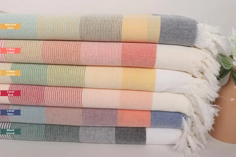 Custom Beach Towels, Personalized Beach Towel, Friends Beach Towel, Gift For Mom, Bachelorette Party Favors, 68x40 Cotton Striped Towel, Thin towel - 2