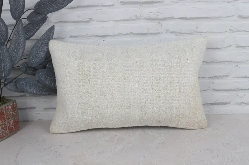 Interior Designer Pillow, Vintage Pillow, Cushion, Colorful Cushion Cover, Comfy Throw Cushion Cover, Kilim Cushion Sham, 12x20 White Pillow Sham - 1