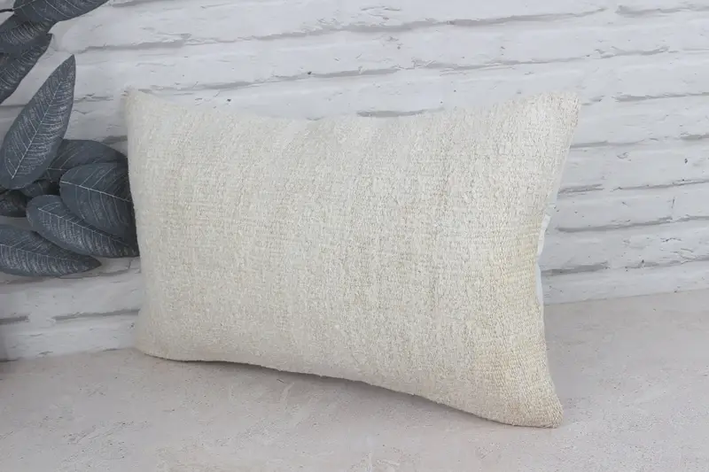 Interior Designer Pillow, Vintage Pillow, Cushion, Colorful Cushion Cover, Comfy Throw Cushion Cover, Kilim Cushion Sham, 12x20 White Pillow Sham - 4