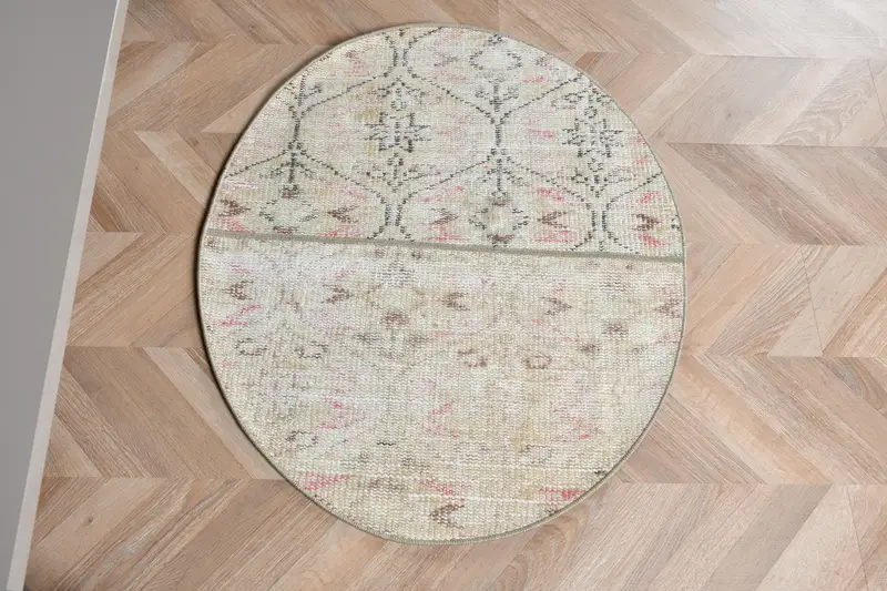 Elegante alfombra beige ombré, decoración elegante de 2,5x3 pies