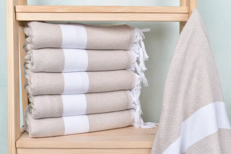 Personalized Baby Boy Gift, Beige Cotton Towel, 40x71 Inches