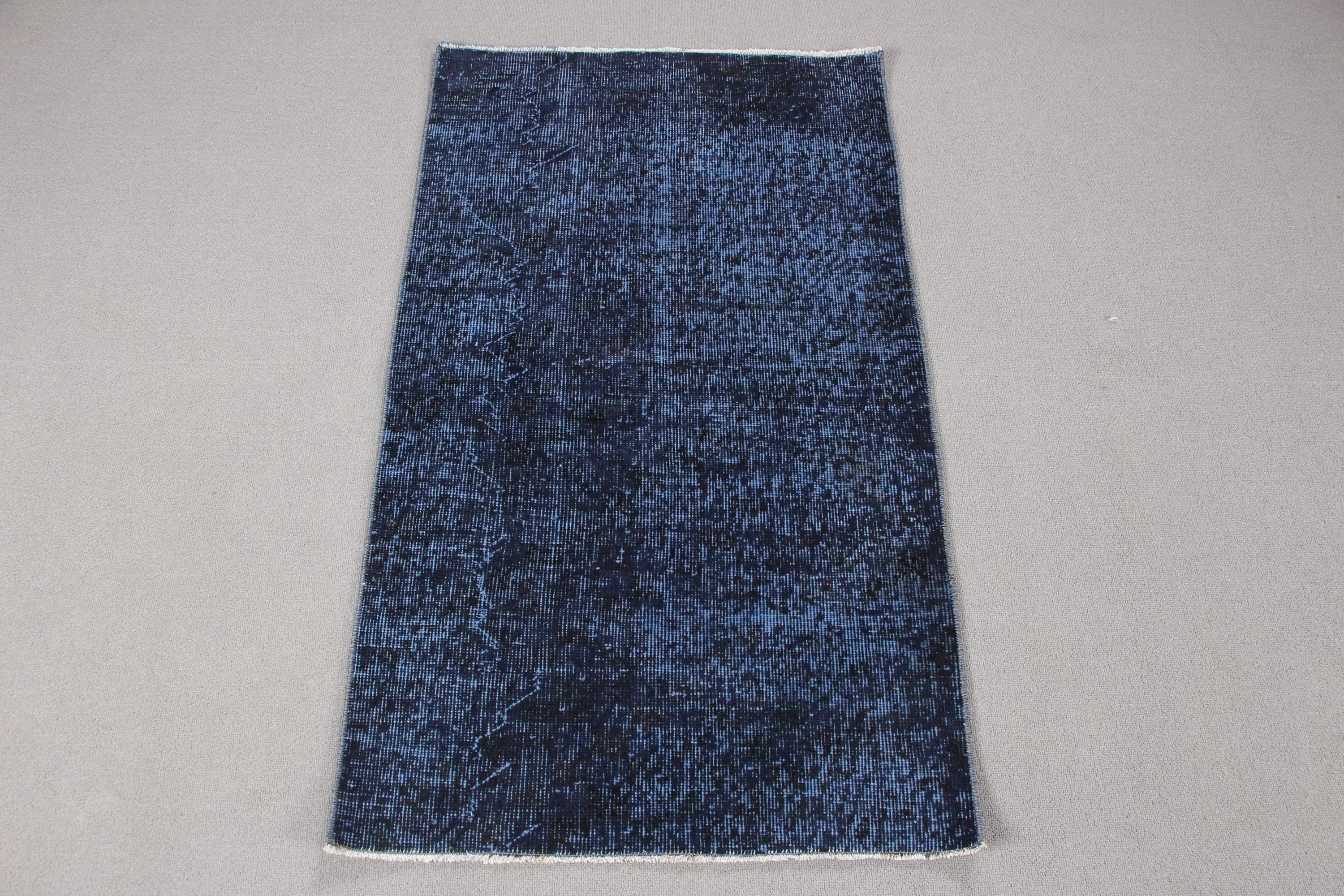 Rug, 2.3x3.8 ft Turkish Rug, Blue Floral Rug Wool - 1