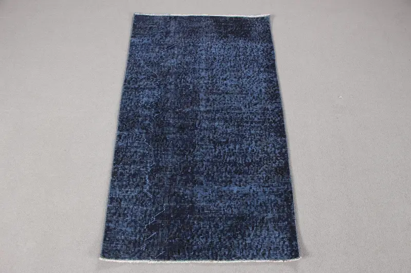 Mavi Çiçekli Halı, 2,3x3,8 ft Zarif Dekor