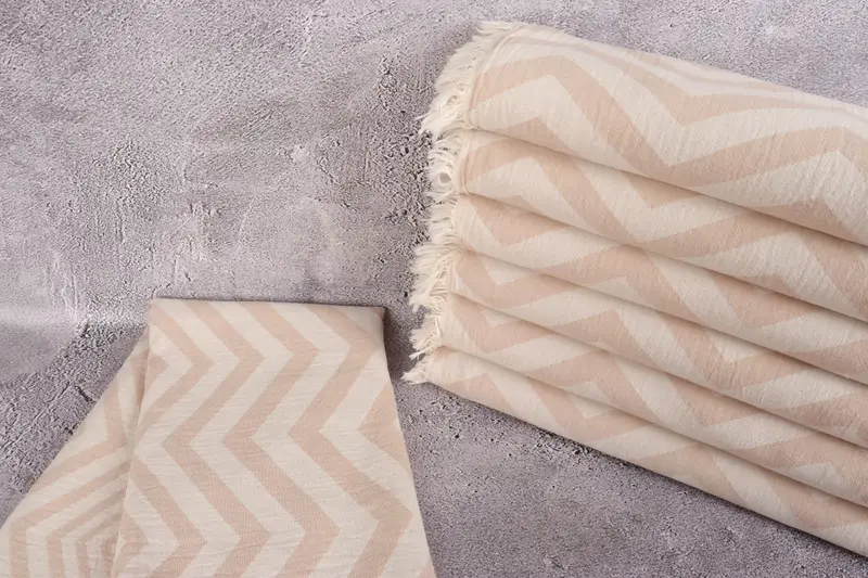 Turkish Bath Towel Set, Gift For Her, Yoga Towel, Turkish Towel USA, Gift For Bride, 70x40 Cotton Zigzag Design Towel, Custom Wedding Gift - 2