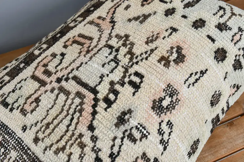 16x24 Beige Pillow Case, Handmade Kilim Cushion, Cushion, Rustic Cushion, Turkish Kilim Pillow, Pillow for Couch, Car Pillow Cover - 4