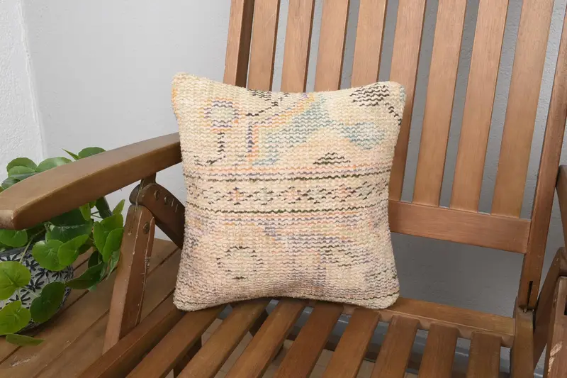 Kids Room Turkish Cushion Cover, Orange Antique 12x12 inch Pillowcase - 1