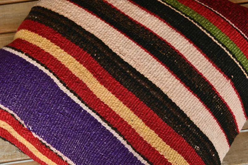 Vintage Kilim Pillow, Interior Designer Pillow, Pillow Sham, 18x18 Purple Cushion Case, Sofa Pillow Cover, Kilim Pillow, Authentic Pillow - 4