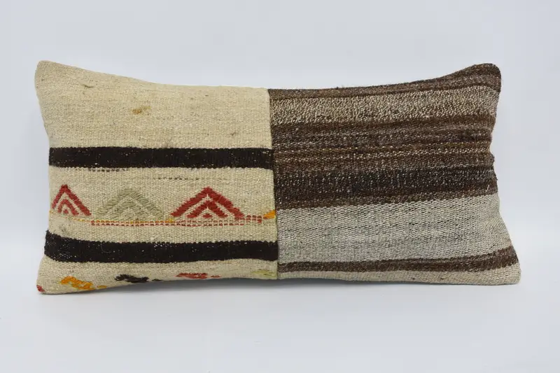 12x24 Beige Cushion, Customized Cushion Cover, Boho Pillow, Cushion, Kilim Cushion Sham, Vintage Kilim Pillow, Neutral Throw Cushion Cover - 1