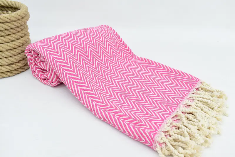Peshtemal Towel, Handmade Turkish Towel, Gifts For Him, 70x40 Cotton Zig zag Towel, Custom Towel, Wedding Day Gift For Bride, Monogram Beach Towel - 7