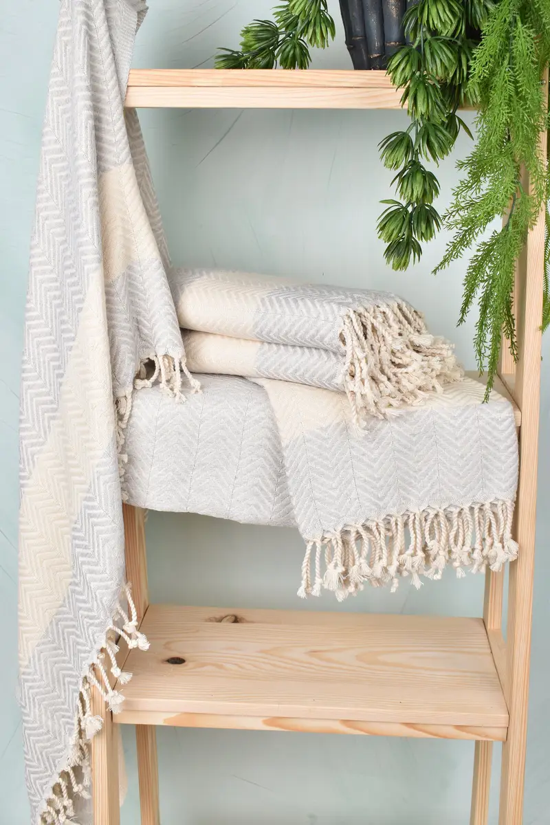 Turkish beach towel with fringe, Sand-resistant towel, 70x40 Cotton Zig zag Towel, Personalized Wedding Gift, Custom Gifts, Luxury towel - 6