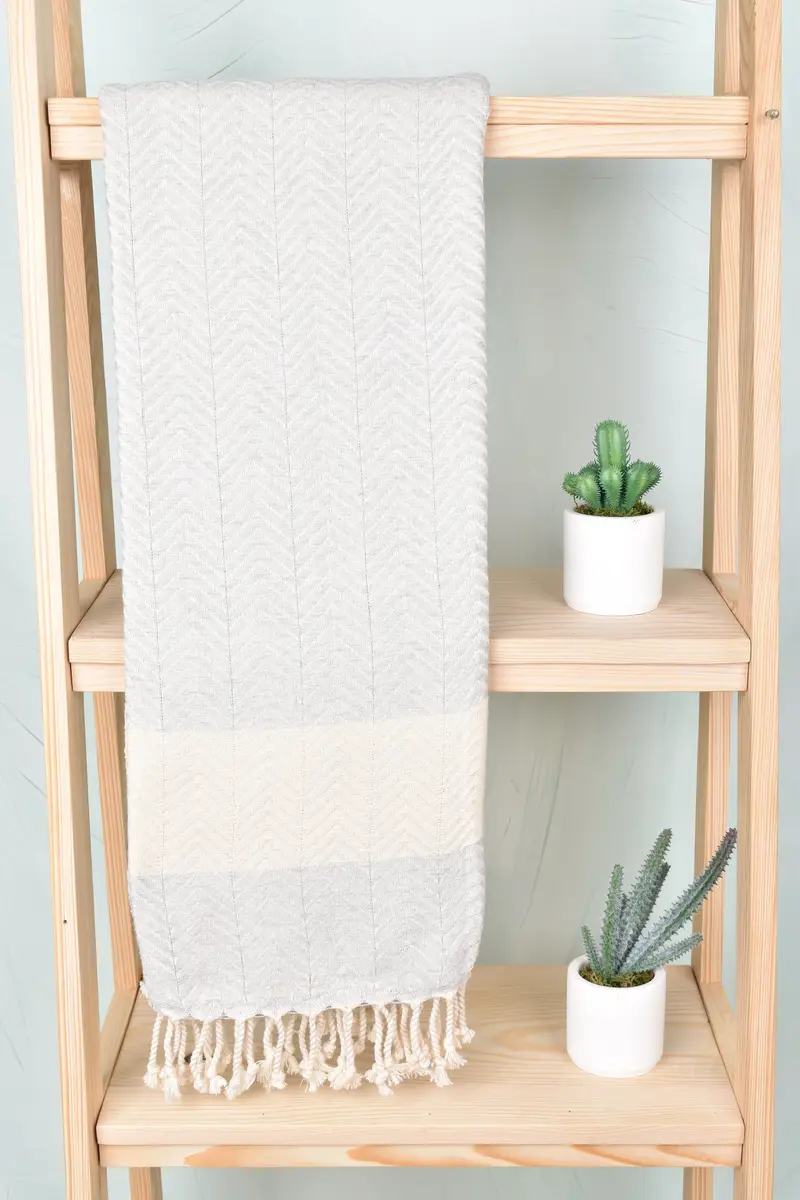 Turkish beach towel with fringe, Sand-resistant towel, 70x40 Cotton Zig zag Towel, Personalized Wedding Gift, Custom Gifts, Luxury towel - 8